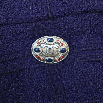 Chanel P51808 Tweed Gripoix COCO Mark Charm Wool Skirt