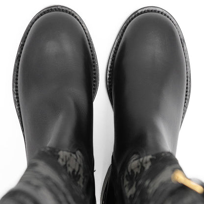 Christian Dior Leather Embroidered Long Boots