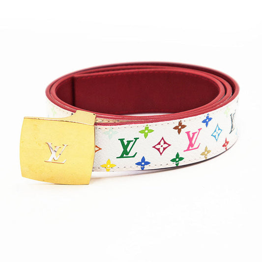 Louis Vuitton Sangle Carre Monogram Leather Belt
