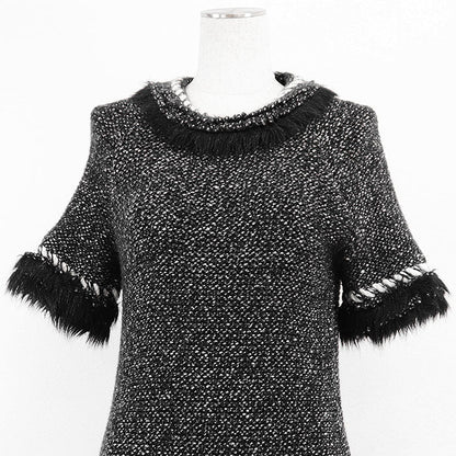 Chanel P39939 Melange Knit/Fake Fur Cashmere Blend Dress