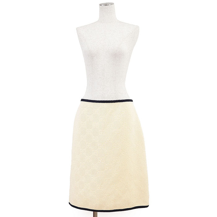 Gucci GG Logo Monogram Wool Silk Skirt