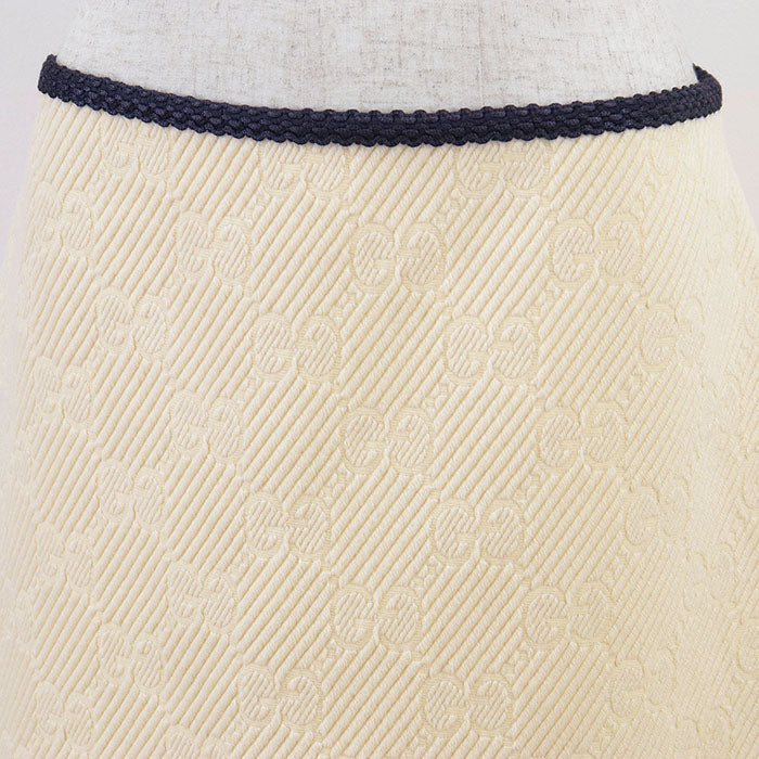 Gucci GG Logo Monogram Wool Silk Skirt