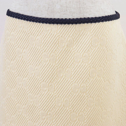 Gucci GG Logo Monogram Wool Silk Skirt
