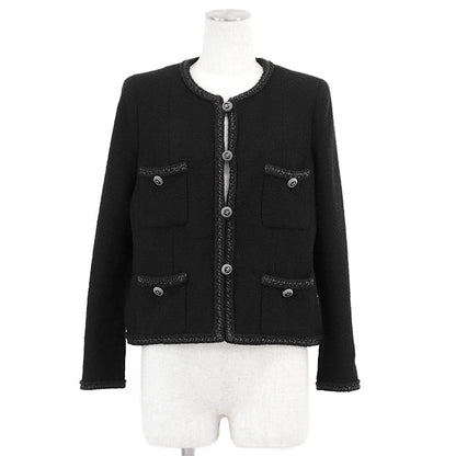 Chanel Little Black Tweed Wool Blend Jacket