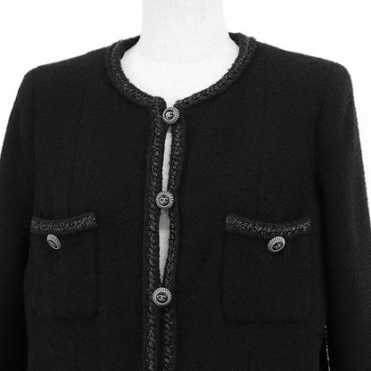 Chanel Little Black Tweed Wool Blend Jacket