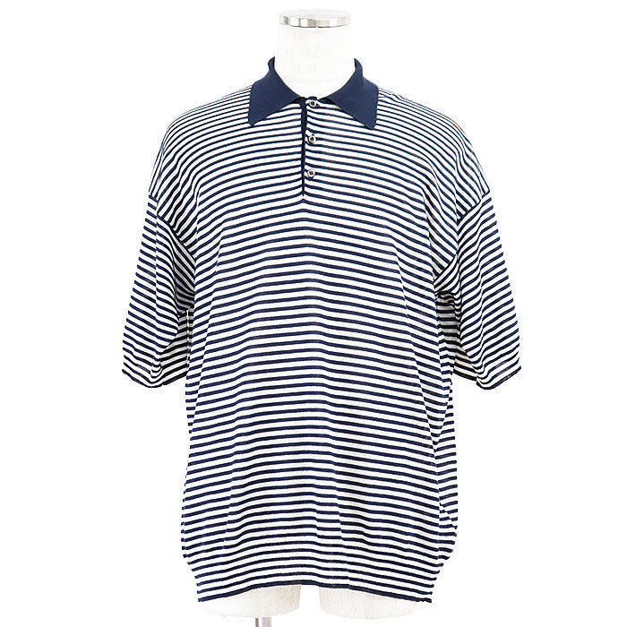 Prada Knit Metal Fiber Polo Shirt