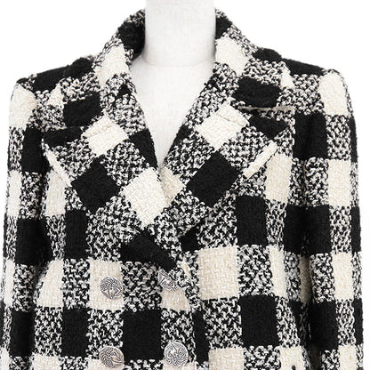 Chanel P54393 Tweed Wool Silk Coat