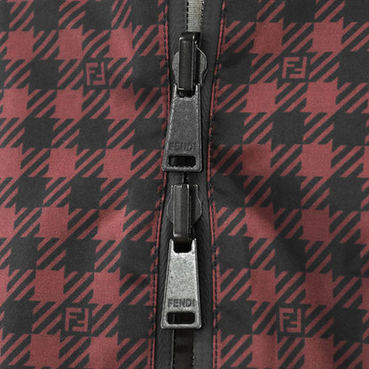 Fendi FF Logo Monogram Houndstooth Nylon Coat