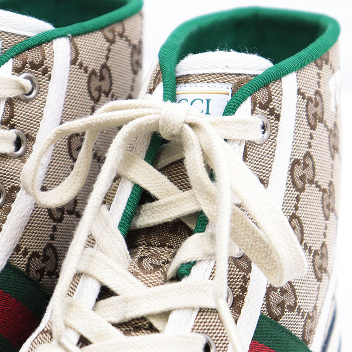 Gucci Tennis 1977 GG Canvas High Top Sneakers