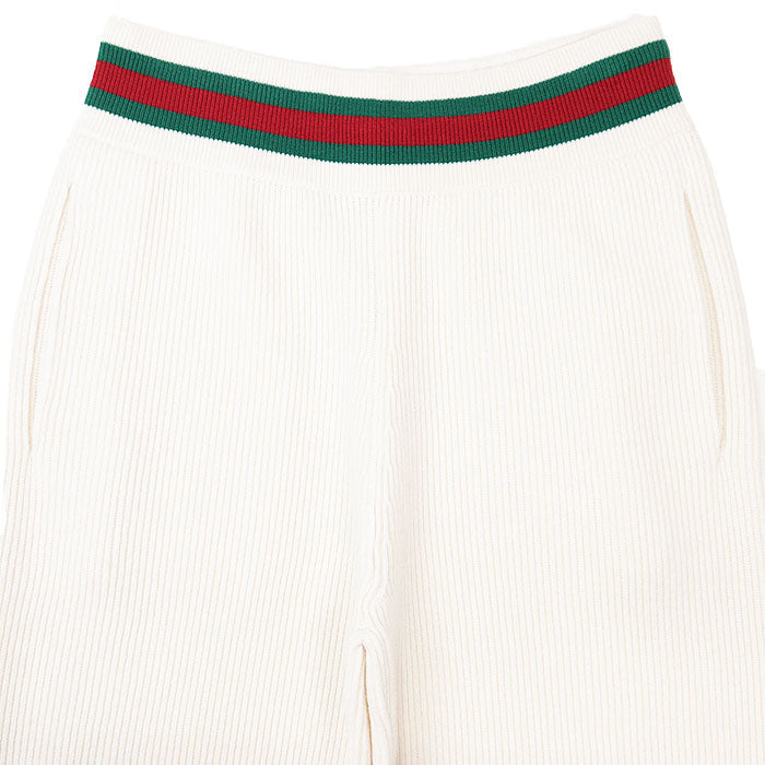 Gucci Sheer Line Web Stripe Wool Knit Pants