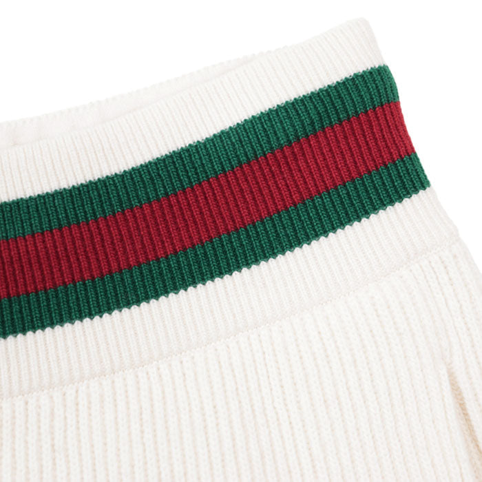 Gucci Sheer Line Web Stripe Wool Knit Pants