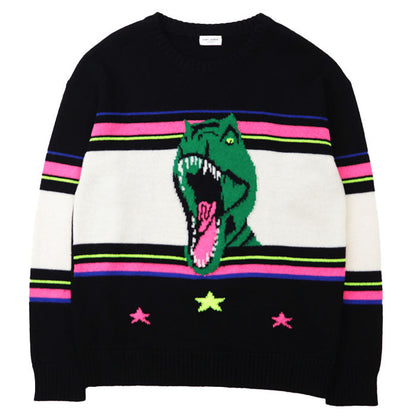 Saint Laurent Paris Dinosaur Star Stripe Middle Gauge Knit