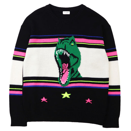 Saint Laurent Paris Dinosaur Star Stripe Middle Gauge Knit
