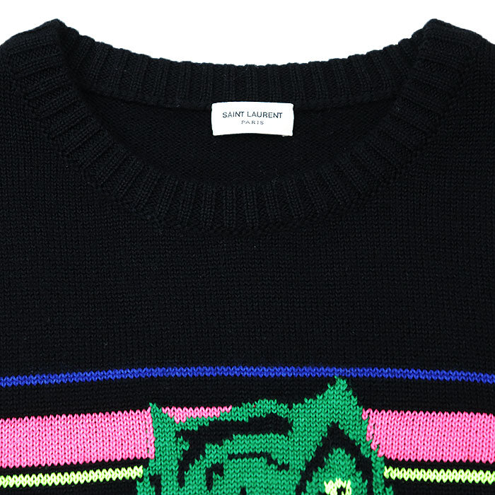 Saint Laurent Paris Dinosaur Star Stripe Middle Gauge Knit