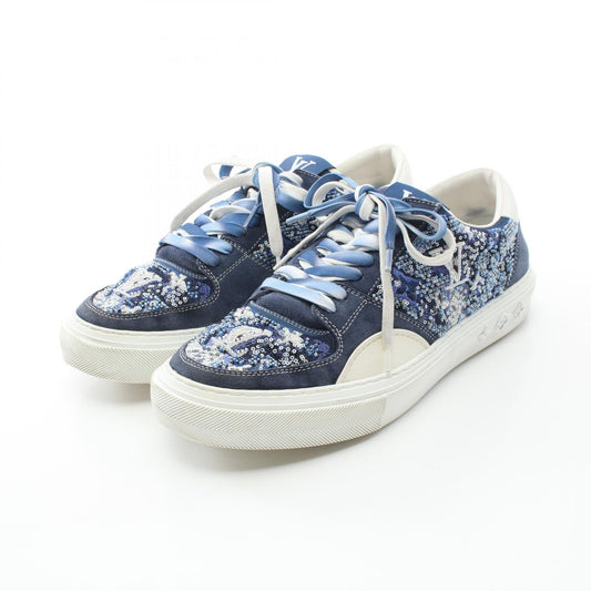 Louis Vuitton LV Ollie Line Suede Leather Fabric Sneakers
