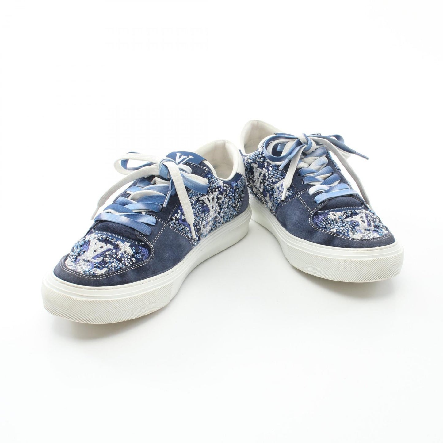 Louis Vuitton LV Ollie Line Suede Leather Fabric Sneakers