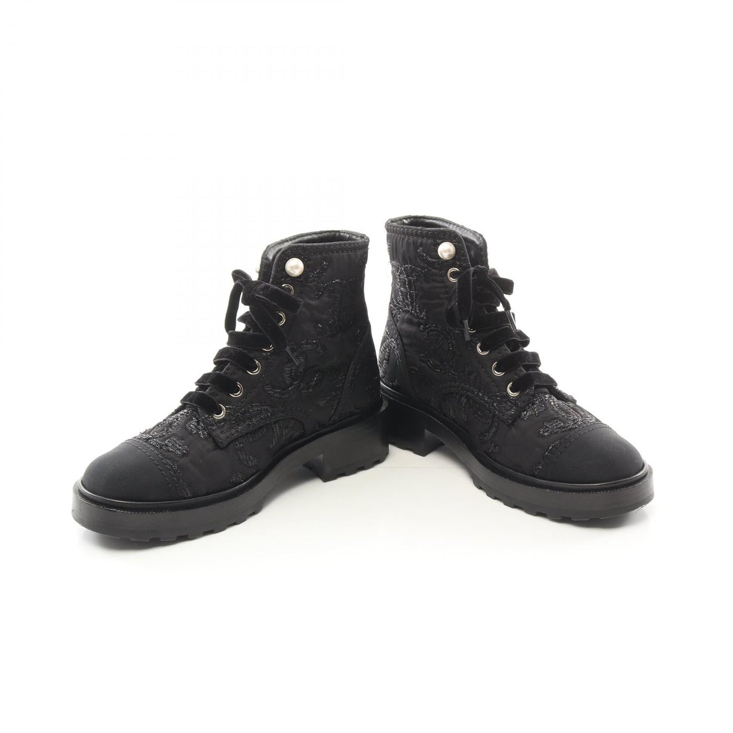 Chanel Coco Mark Fabric Boots