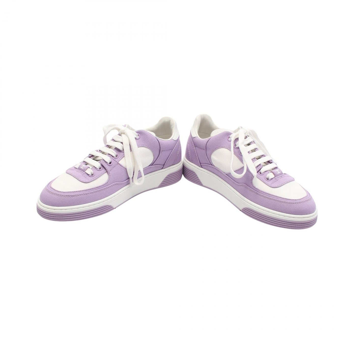 Chanel Coco Mark Canvas Leather Sneakers