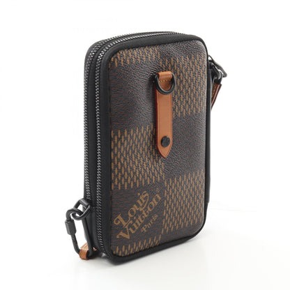 Louis Vuitton LOUIS VUITTON × NIGO Double Phone Pouch Damier Giant Shoulder Bag