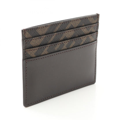 Fendi FF Logo Leather PVC Coated Canvas Card Case