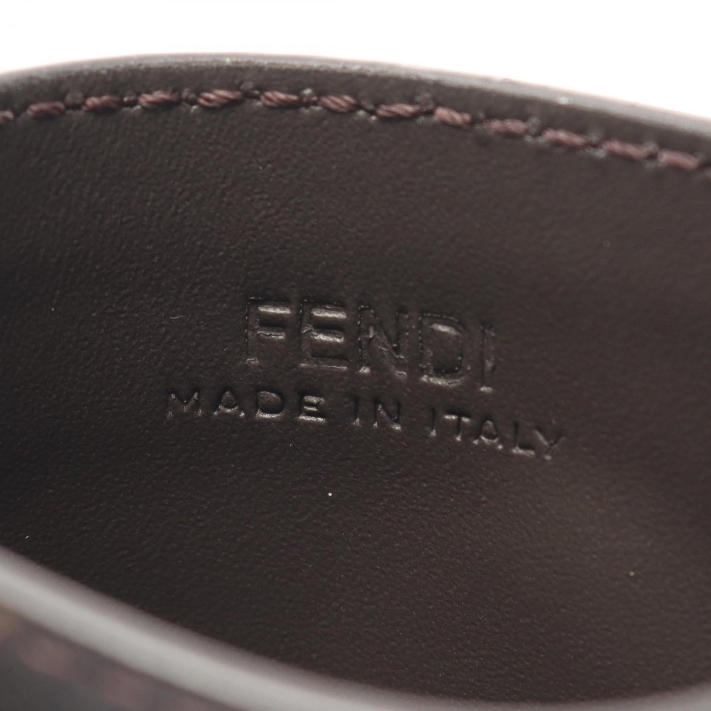 Fendi FF Logo Leather PVC Coated Canvas Card Case