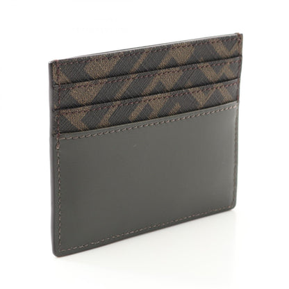 Fendi FF Logo Leather PVC Coated Canvas Card Case