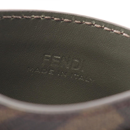 Fendi FF Logo Leather PVC Coated Canvas Card Case