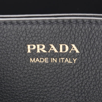 Prada Buckle Double Belt Leather Handbag