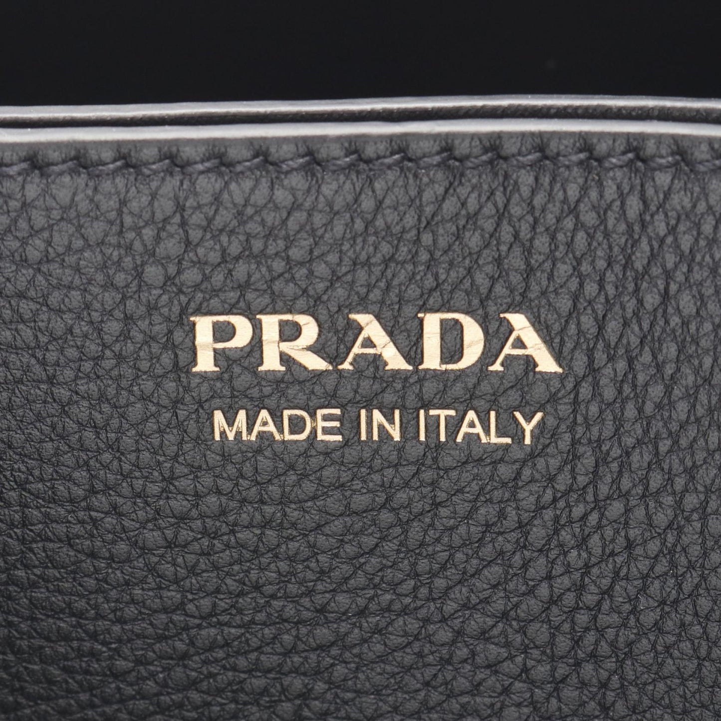 Prada Buckle Double Belt Leather Handbag