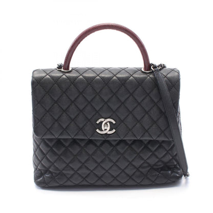 Chanel Matelasse Coco Handle Caviar Skin Exotic Leather Handbag