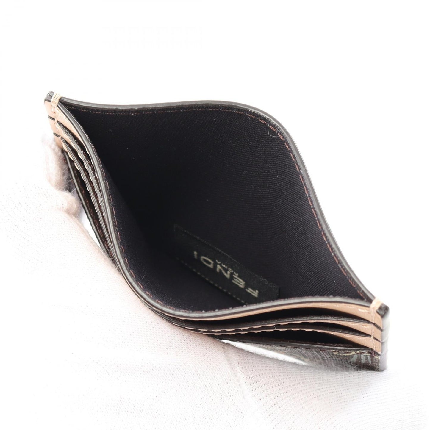 Fendi PVC Coated Canvas × Leather Card Case 8M0445AURFF174H