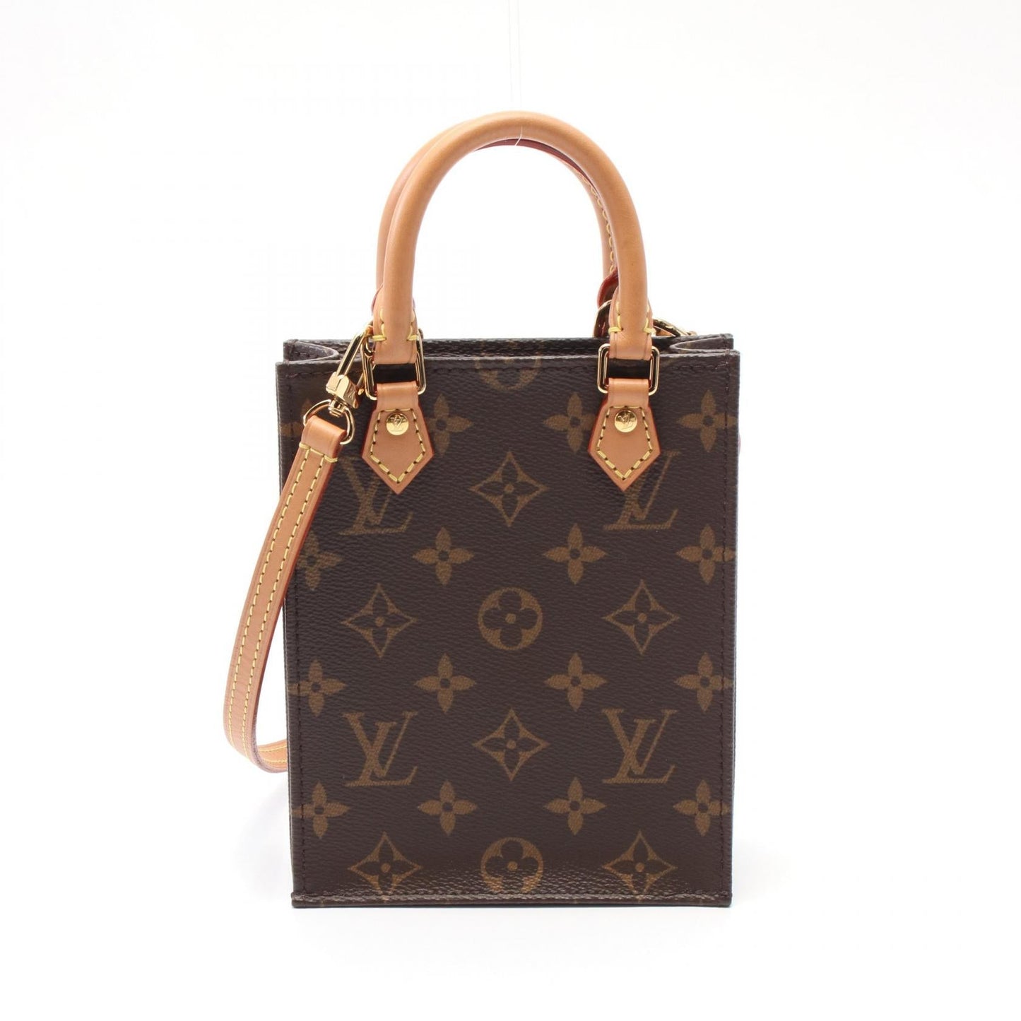 Louis Vuitton Petit Sac Plat Monogram Coated Canvas Handbag