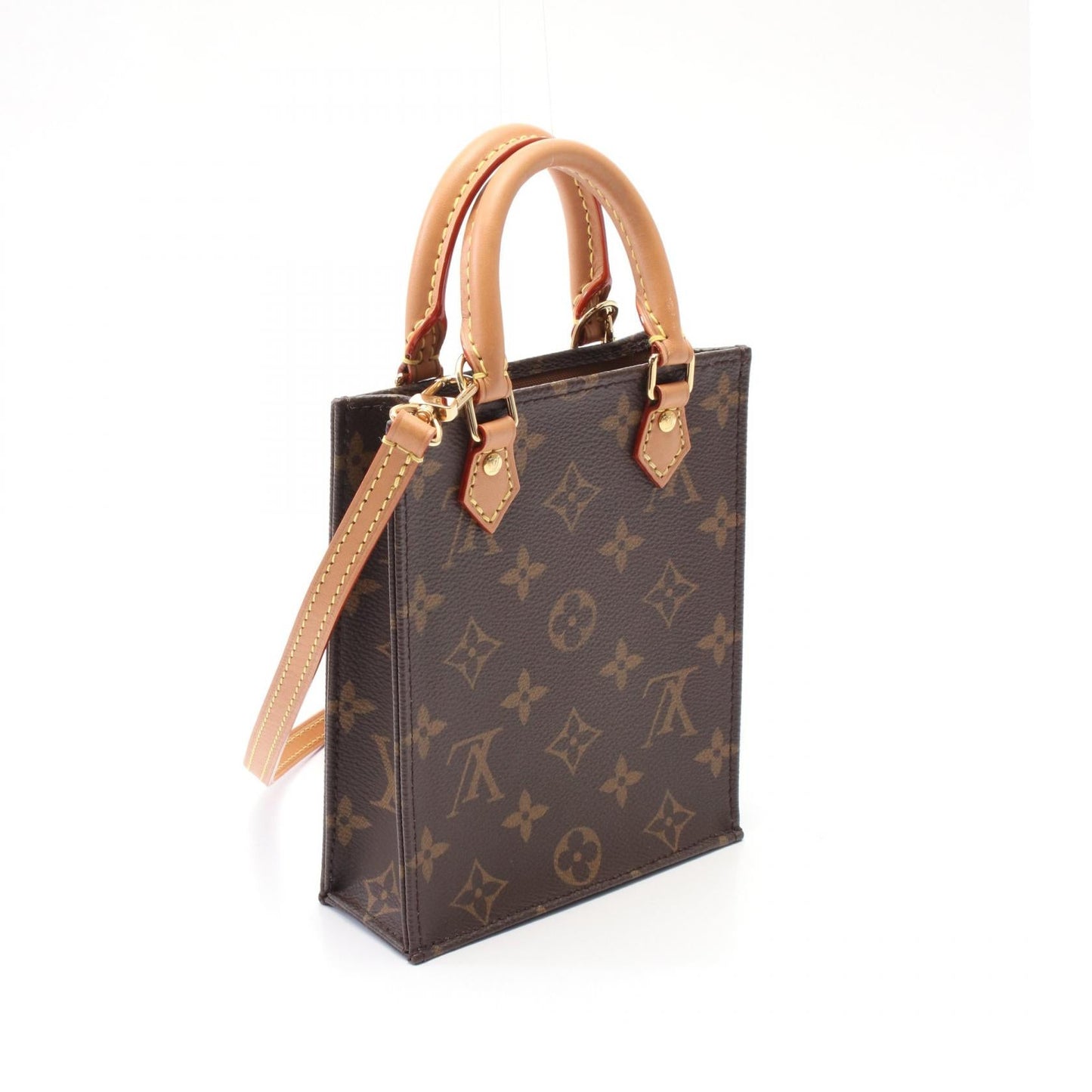 Louis Vuitton Petit Sac Plat Monogram Coated Canvas Handbag