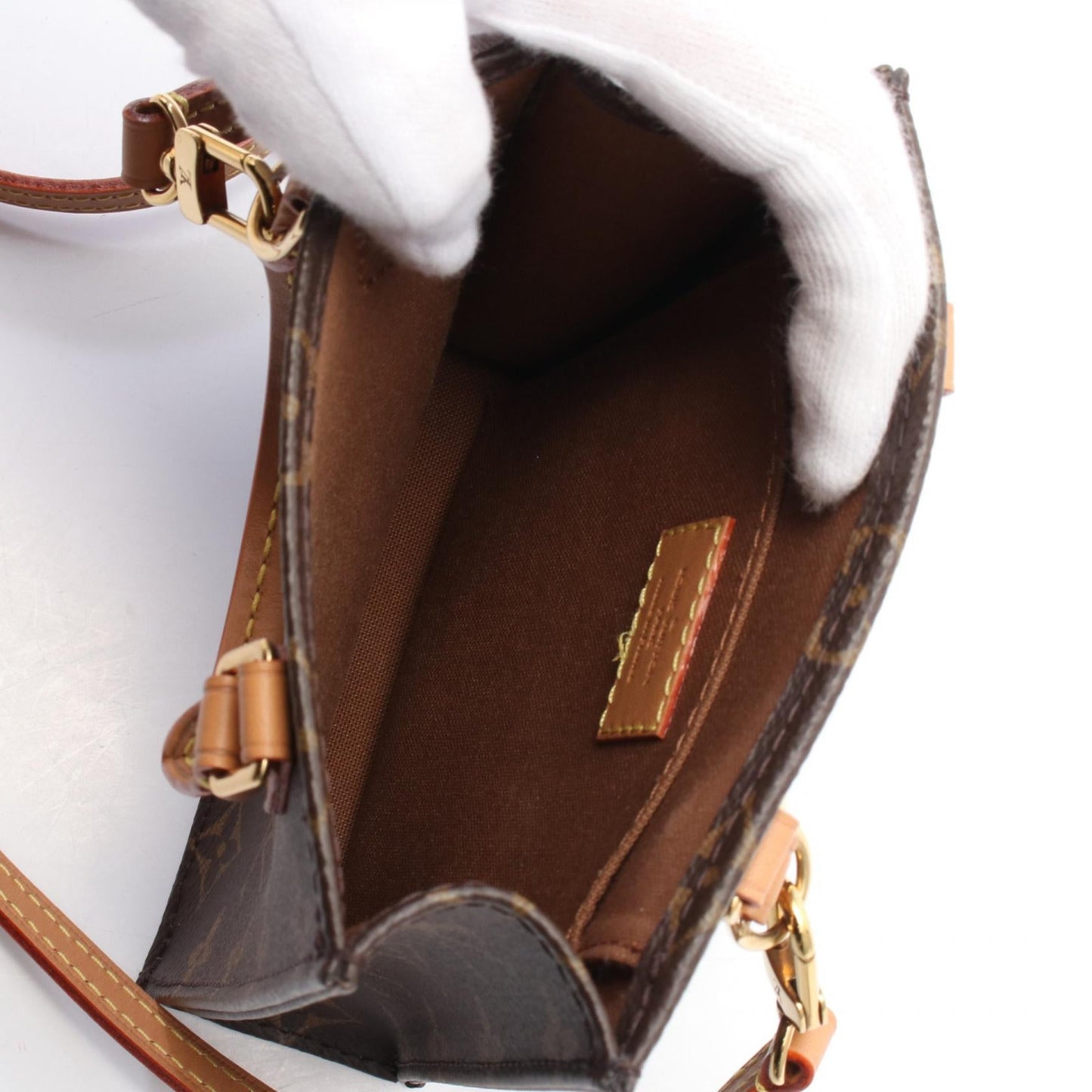 Louis Vuitton Petit Sac Plat Monogram Coated Canvas Handbag