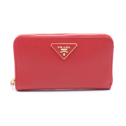 Prada SAFFIANO TRIANG Saffiano Leather Long Wallet