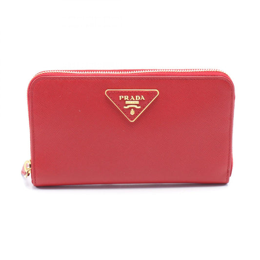 Prada SAFFIANO TRIANG Saffiano Leather Long Wallet