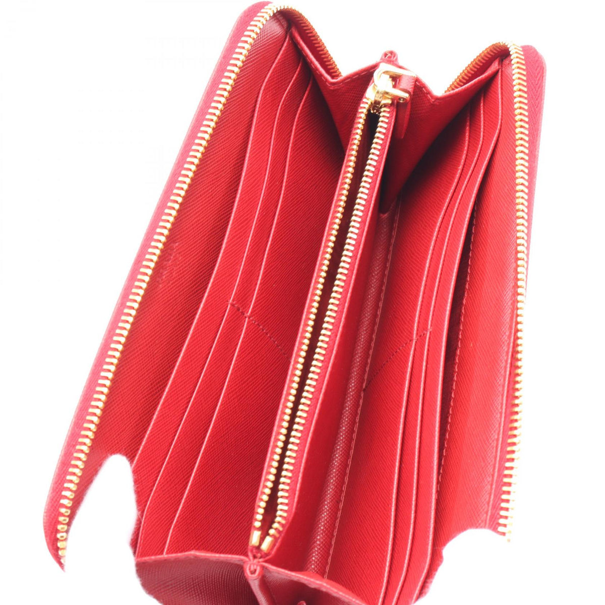 Prada SAFFIANO TRIANG Saffiano Leather Long Wallet