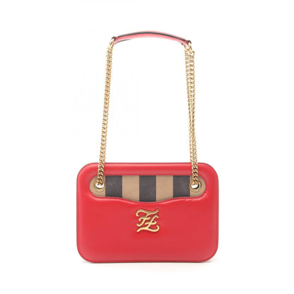 Fendi Calligraphy Leather Shoulder Bag
