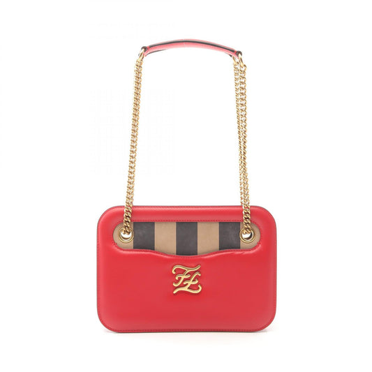Fendi Calligraphy Leather Shoulder Bag