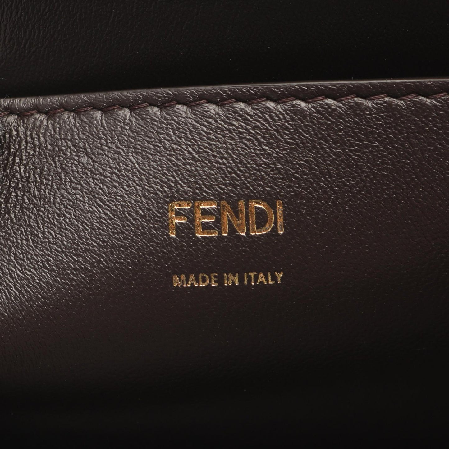 Fendi Calligraphy Leather Shoulder Bag