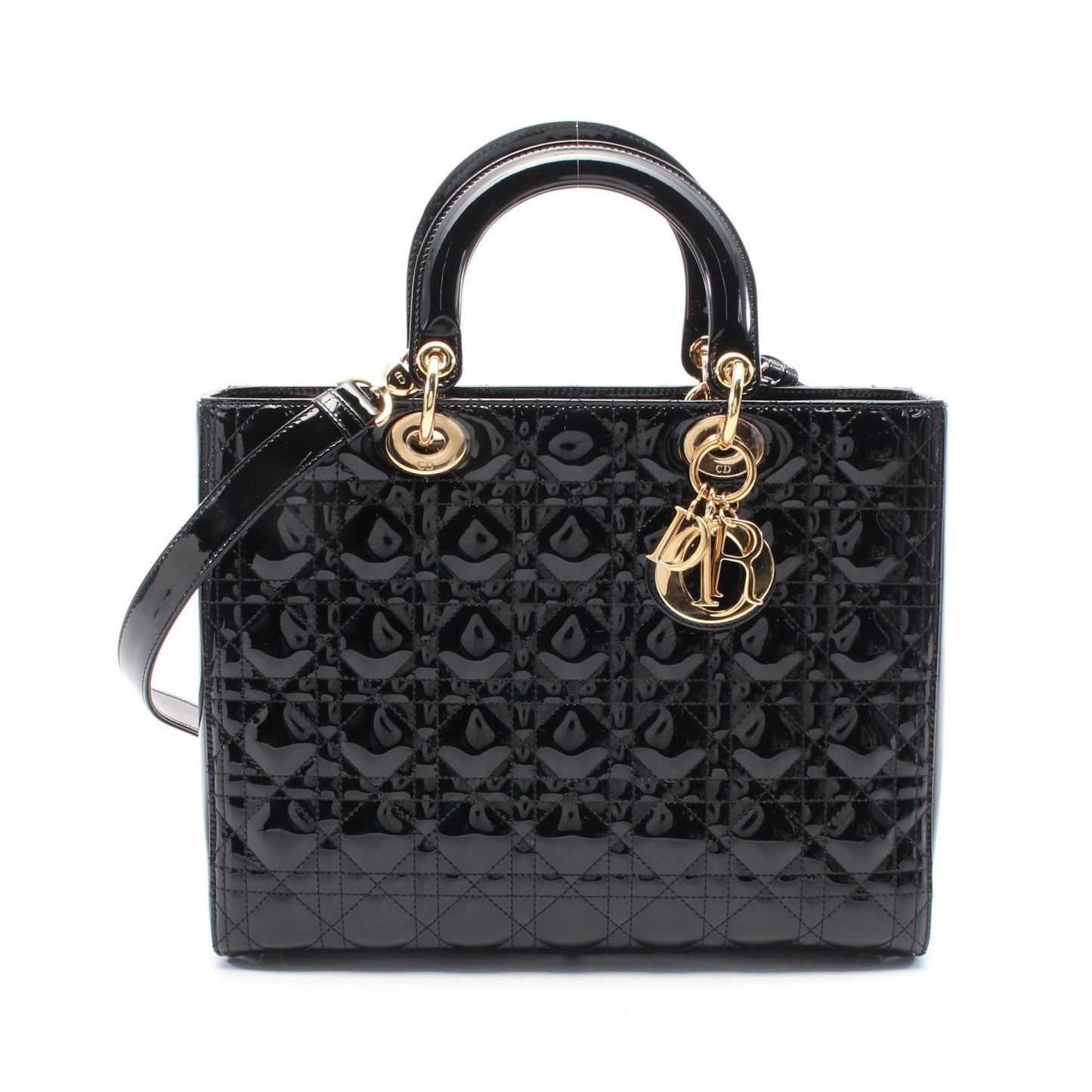 Dior Lady Dior Patent Leather Handbag
