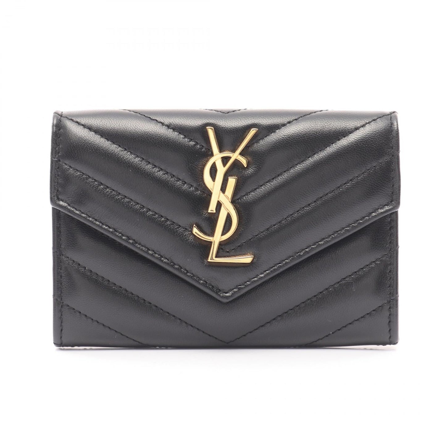 Saint Laurent Monogram Envelope Leather Wallet