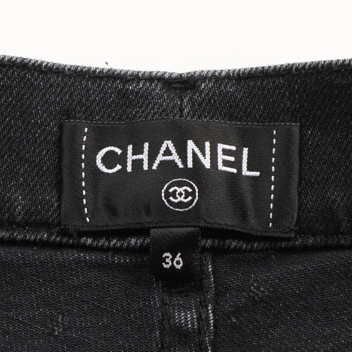 Chanel Coco Mark Dot Cotton Denim Pants