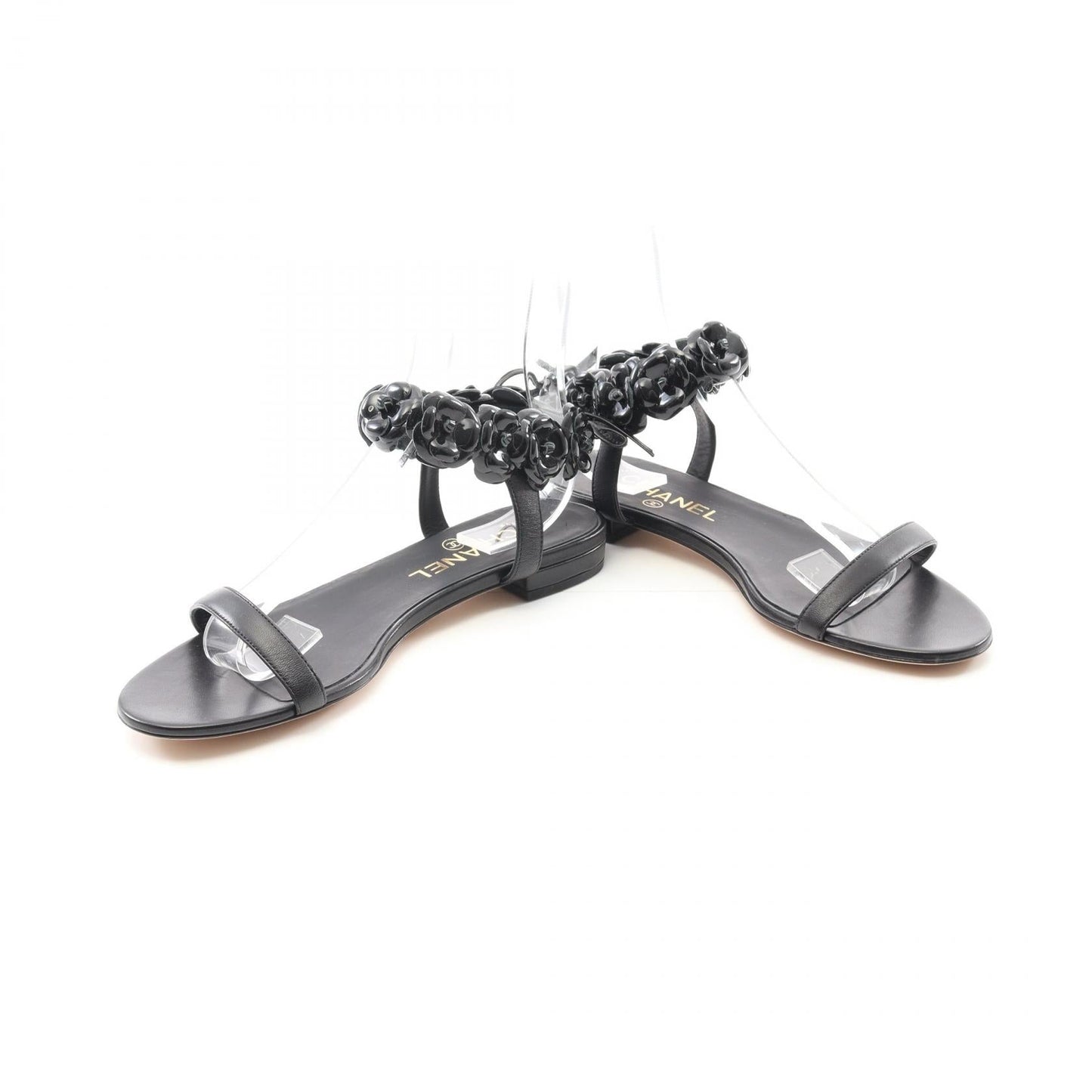 Chanel Camellia Patent Leather Sandals