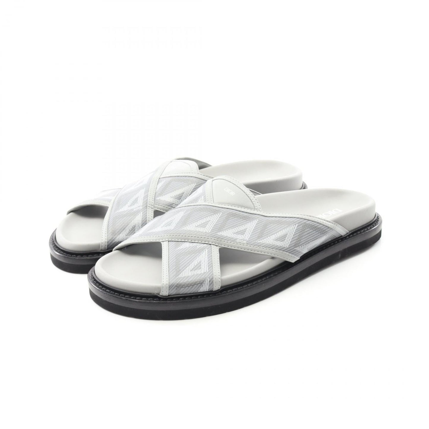Dior Aqua CD Diamond PVC Coated Canvas Leather Sandals