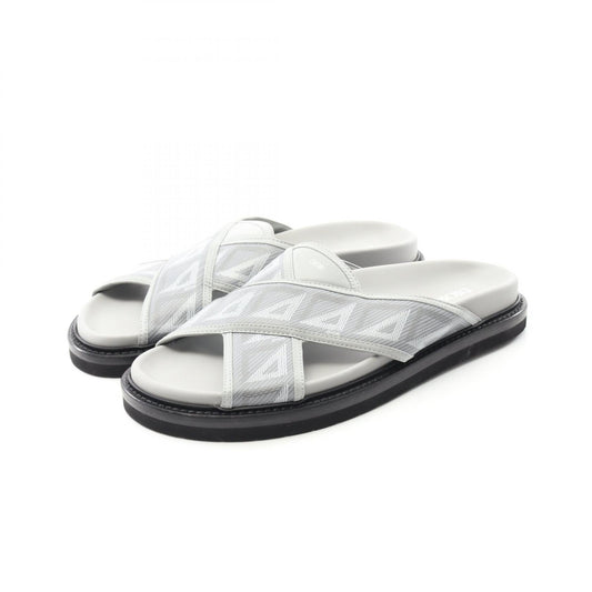 Dior Aqua CD Diamond PVC Coated Canvas Leather Sandals