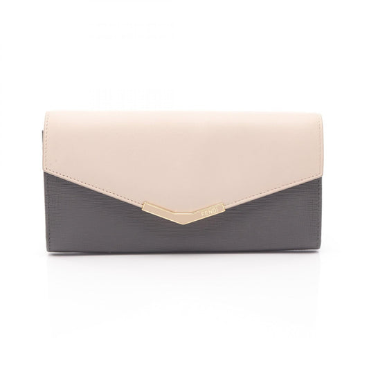 Fendi Tojours Leather PVC Coated Canvas Long Wallet
