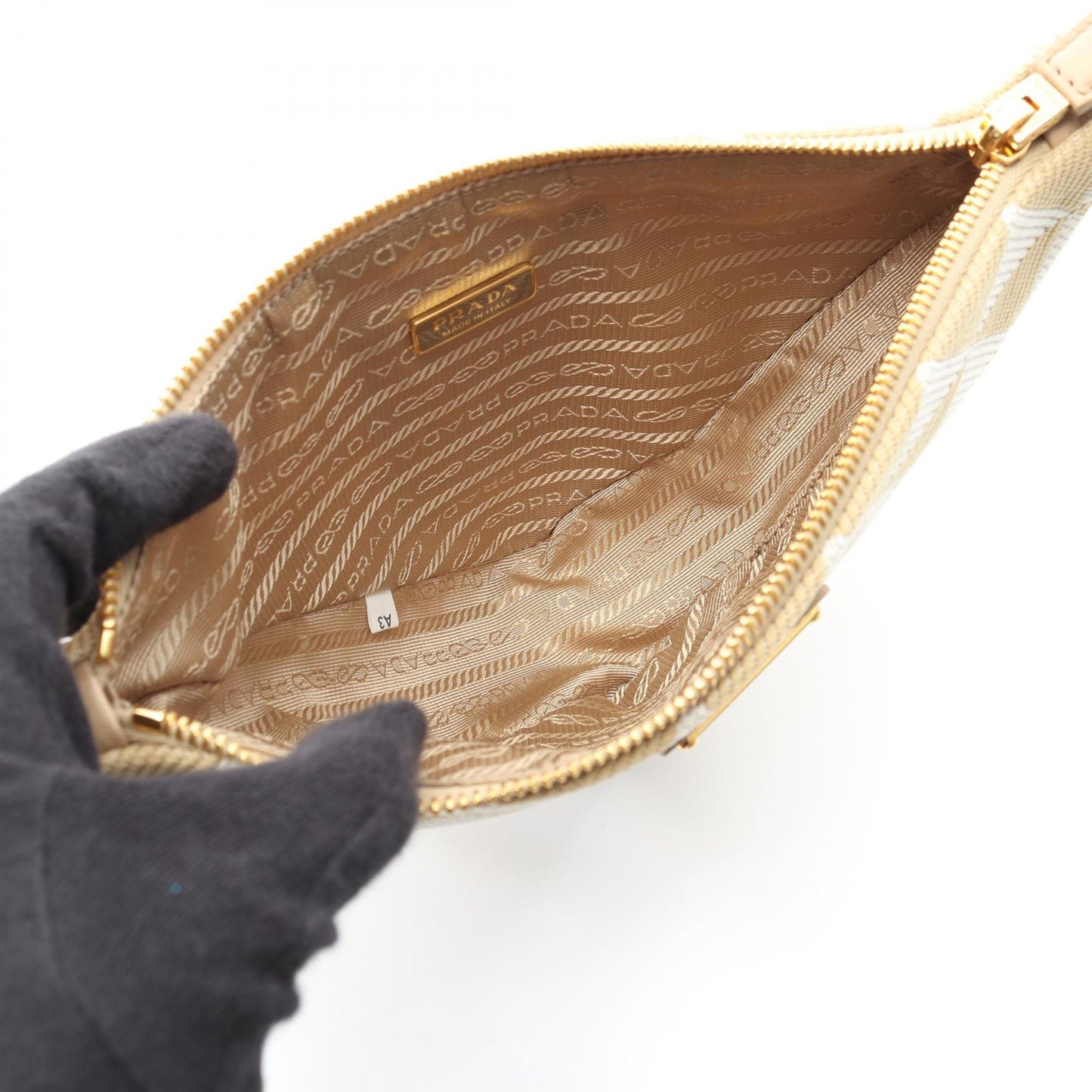 Prada TRIANGOLO Jacquard Canvas Shoulder Bag
