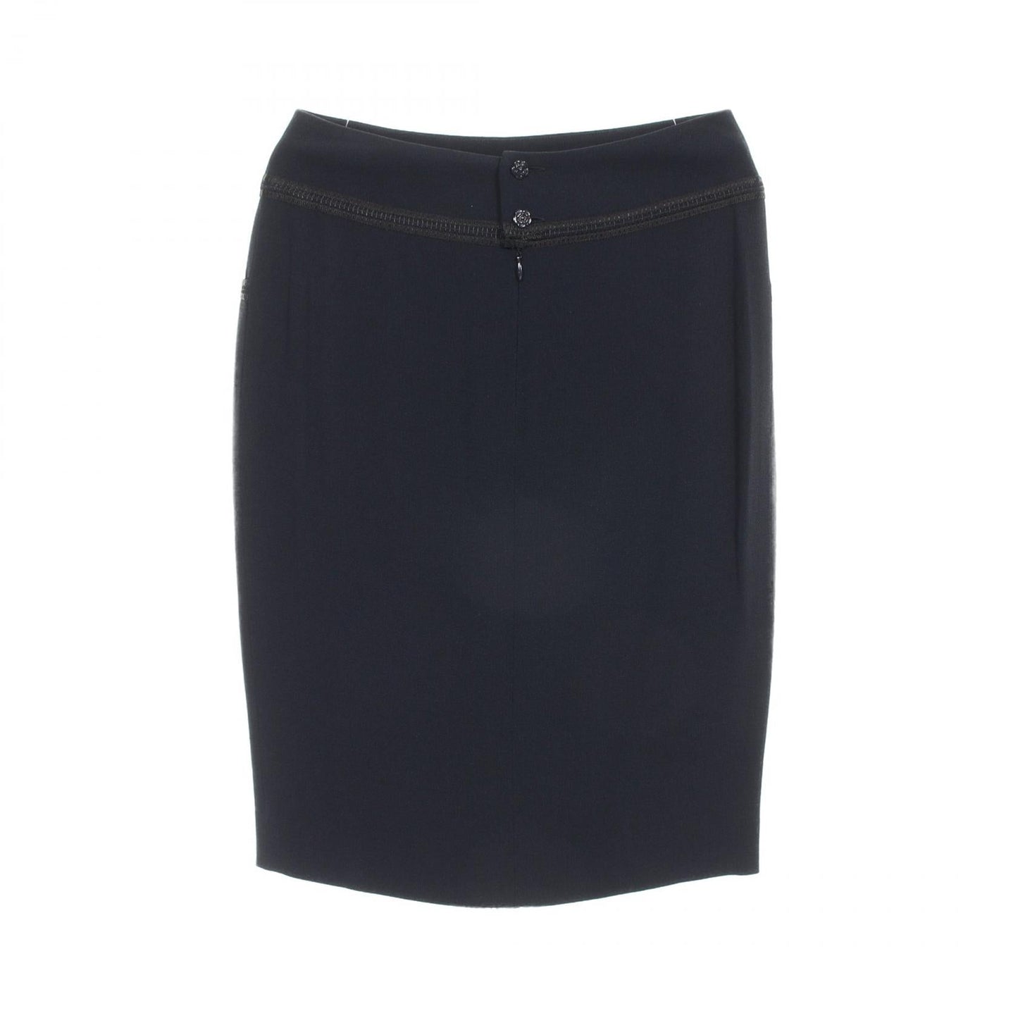 Chanel Camelia Button Rayon Acetate Skirt
