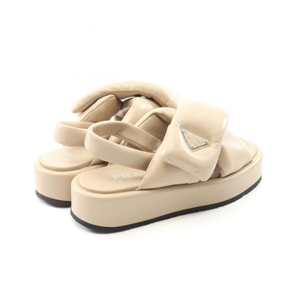 Prada Triangle Logo Leather Sandals